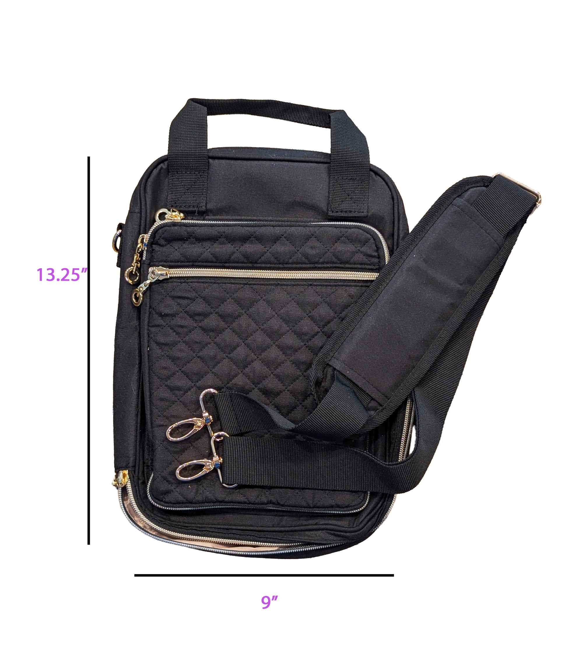 Smutty Bible Book Cover — Quilted Black with Shoulder Strap