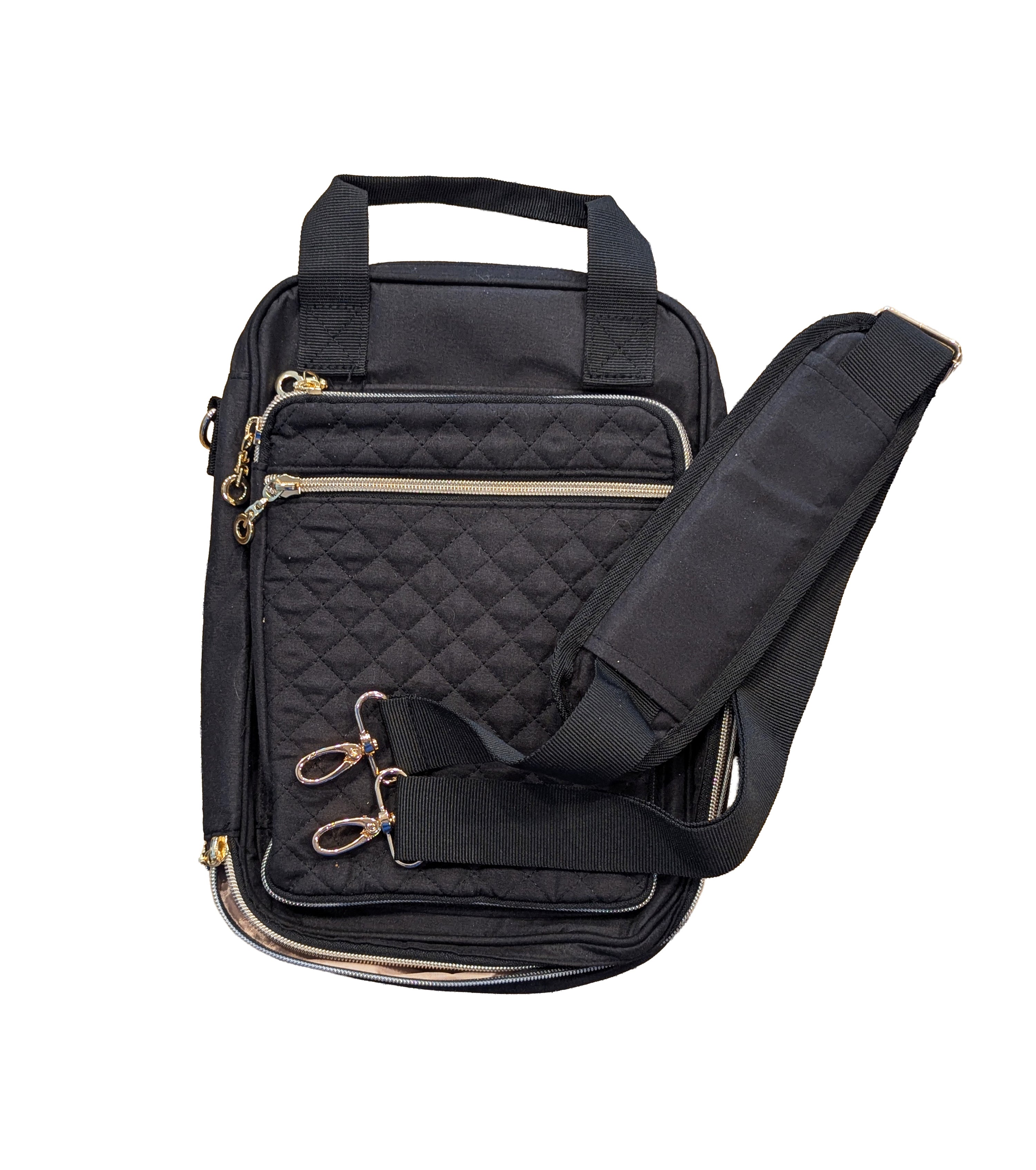 Smutty Bible Book Cover — Quilted Black with Shoulder Strap