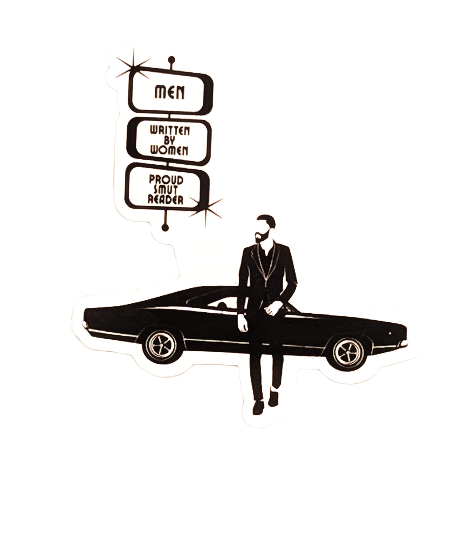 💼 Men Written by Women Sticker Looking Into Distance