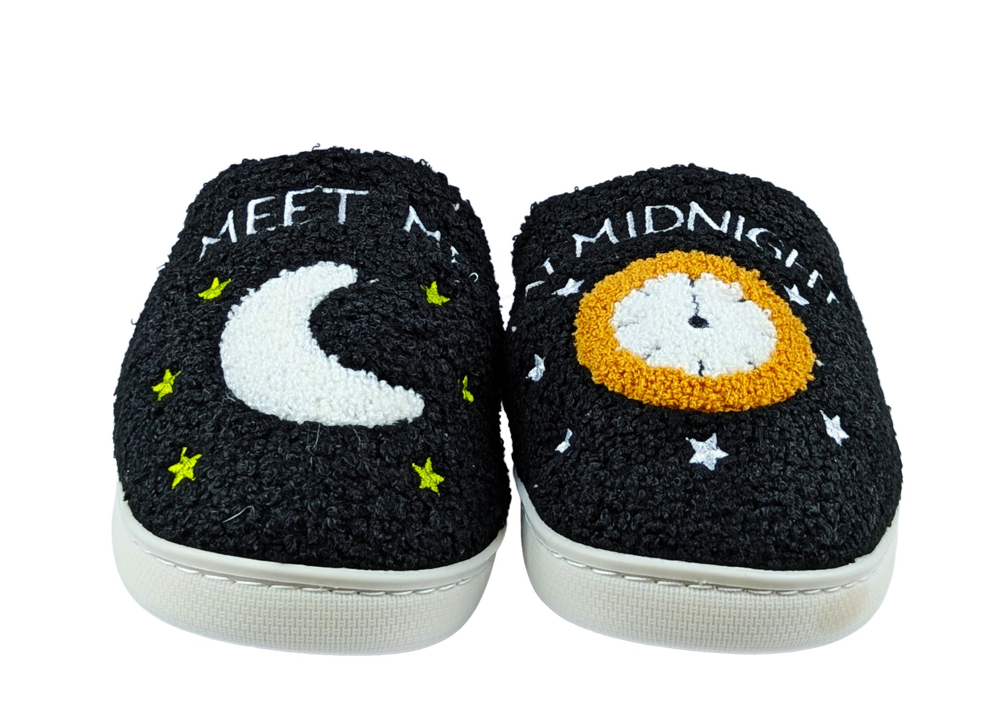 Meet Me at Midnight Black Slippers