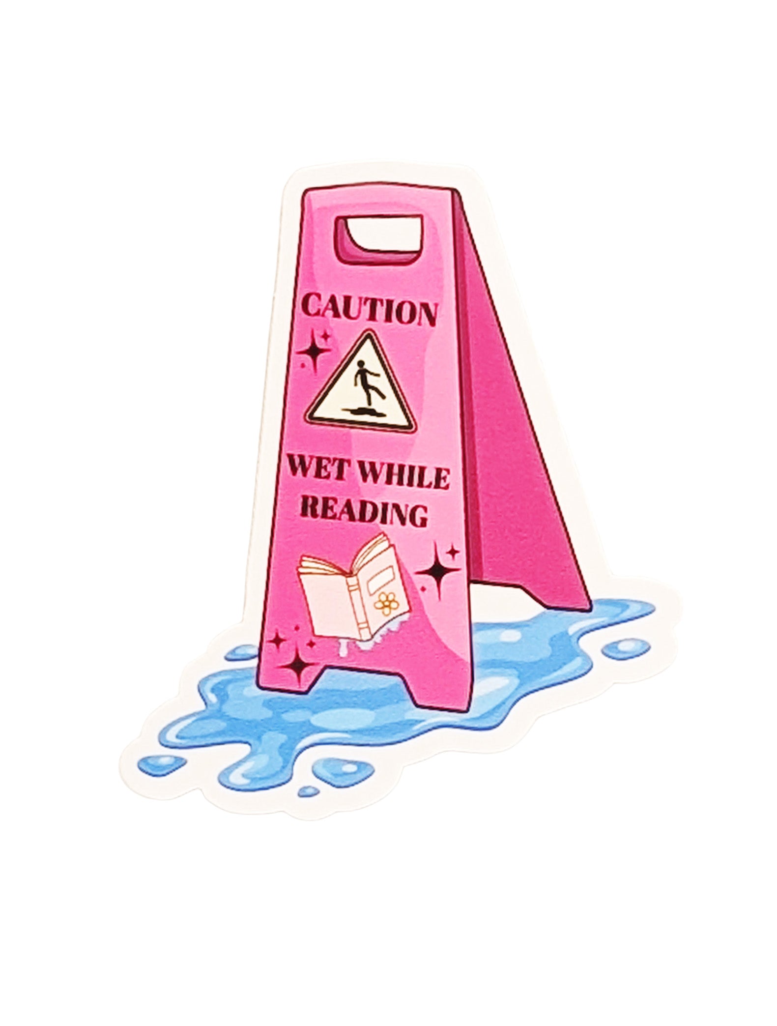 💦 Caution: Wet While Reading Sticker